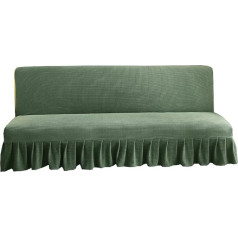 ‎Bxful BXFUL sofos dangtelis be porankių, poliesterio spandekso ruožas Futon Slipcover, Armless Slipcover, Slipcover sofai, lovai, baldams, Slipcover be porankių (180-200 cm * 120 cm, tamsiai žalia)