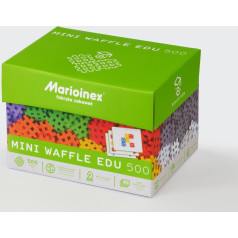 Marioinex Mini vaflinė edu 500 statybinių plytų su kortelėmis