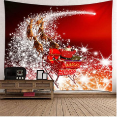 Rubyia Kalėdų kilimas Poinsettia Santa Claus gobelenas miegamajame Gyvenamasis kambarys 240 x 220 cm Raudona