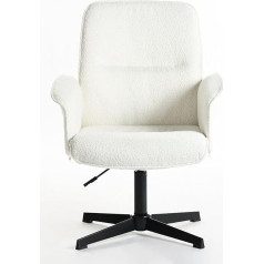 39F BALDAI DREAM Biuro kėdė Skandinaviškas ergonominis fotelis, 360° pasukamas, reguliuojamo aukščio, minkštas audinys, baltas, 66 x 63 x 82-94 cm