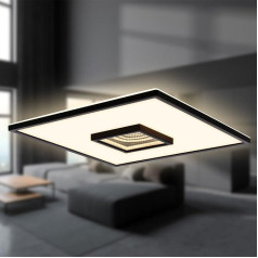 BRILONER - LED lubų šviestuvas su begalybės veidrodžiu, 3D tunelio efektas, atskirai perjungiami šviesos paviršiai, LED šviestuvas, lubų šviestuvas, svetainės šviestuvas, miegamojo šviestuvas, virtuvės šviestuvas, 42 x 42 x 4 cm, matinis