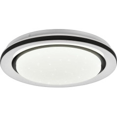 Reality Leuchten Cartida R67244000 LED lubų šviestuvas plastikinis baltas su 17 W LED spalvą keičiančiu nuotolinio valdymo pulteliu 