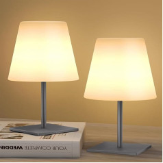 GGII 2 stalinių lempų pakuotė, lauko stalinė lempa, lietimui jautri šilta balta spalva ir 8 spalvos, RGB įkraunama stalinė lempa, belaidė LED baterijų stalinė lempa, lauko stalinė lempa svetainei, kiemui, terasai