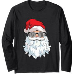 Santa Claus Cool Kalėdų Senelis marškinėliai ilgomis rankovėmis, juodi