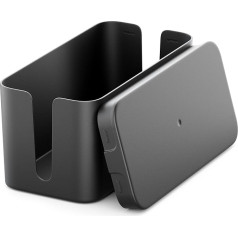 Kabelmanagementbox, Kabelordnungsbox Schwarz Kabel Organizer Box mit Deckel Kleine Kabelbox zum Verstecken von Steckdosenleisten Elektrokabel Organizer