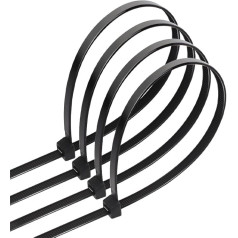 Schwarze Nylon-Kabelbinder, idealiai tinka daugeliui vietų, 100 Stück, Maße: Kabelių ilgis: 7,2 mm breit ir 500 mm lang, sorgen für Stärke und Haltbarkeit.