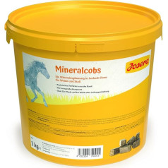 JOSERA Mineralcobs (5 x 3 kg) | Mineralų papildas ganykloms ir žirgynui | Be grūdų | CO2 neutrali gamyba | Aukščiausios kokybės žirgų ėdalas visų veislių žirgams kiekviename gyvenimo etape | Pakuotė po 5 vnt.