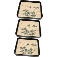 ULTECHNOVO 3st Tee-tablett Teetassen Teesieb Küchenzubehör Dekoratives Tablett Chinesisches Serviertablett Unterhaltsames Serviertablett Tabletts Dekorativ Aluminiumoxid-erz