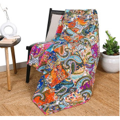 RAJRANG Multicolor Patchwork antklodė indų mesti sofa milžiniškas sofa mesti derliaus Indijos grįžtamasis antklodė Super minkštas ir šiltas indų antklodė mesti Gyvenamasis kambarys dekoratyvinis sofa ir sofa 130 x 170 cm