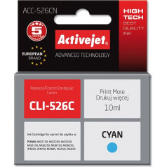 Effiki Activejet acc-526cn rašalas (pakaitinis canon cli-526c; aukščiausios kokybės; 10 ml; mėlynas)