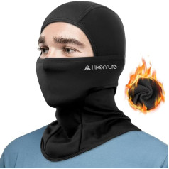 HIKENTURE Balaclava Žiemos Balaclava Vyrai Moterys Vėjui atspari Balaclava Juoda Šilta slidinėjimo kaukė Motociklų Dviračių slidinėjimo kaukė Balaclava veido gobtuvas lauko sportui Slidinėjimas Snieglenčių sportas A1, juoda