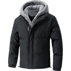 Dygsniuotas striukė Vyrų šilta žieminė striukė mados žemyn striukė dydis L-7XL su pamušalu Teddy pamušalas Hood Puffer striukė paprastas žiemos striukė lauko Softshell striukė medvilnės vyrų striukė