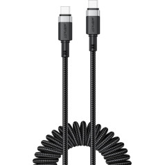 Acefast Spiralinis kabelis USB-C - USB-C 480Mb/s 3A 1,2 m - juodas