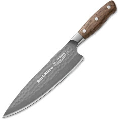 F. DICK DarkNitro virėjo peilis 21 cm - kaltinis, nerūdijantis, itin aštrus, 61 HRC, virėjo peilis su kalta ir ąžuoline rankena - specialaus plieno virtuvinis peilis - profesionalus peilis, pagamintas Vokietijoje -