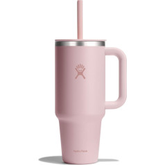 HYDRO FLASK - 40 oz talpos kelioninis indelis su uždaromu dangteliu su šiaudeliu - nerūdijantis plienas - dvigubos sienelės, vakuuminė izoliacija - apsaugotas nuo purslų dangtelis - Trillium