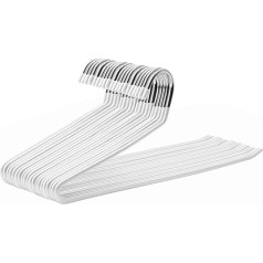 SONGMICS CRI008W01 20 metalinių kelnių pakabų rinkinys Atviras dizainas Neslystanti danga Erdvės taupymas Ilgis 38 cm Balta