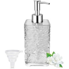 400 ml plastikinis muilo dozatorius, skaidrus rankų muilo dozatorius vonios kambariui, pakartotinai užpildomas losjono siurblio butelio dozatorius su piltuvėliu indų muilui, šampūnui, dušo želei, ploviklio dozatoriui