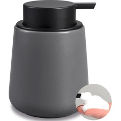 BosilunLife Grauer Schaumspender, moderner Keramik-Seifenspender, Badezimmer, 340 ml, Handpumpe, Schaumspender für Küche, Handwäsche