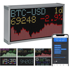 Bitcoin Stock Ticker Monitor Display Skaitmeninis laikrodis Orai, temperatūra, drėgmė, 64,32 pikselių ekranas
