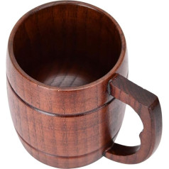 Medinis alaus puodelis, 400 ml, rankų darbo alaus puodelis, senovinis alaus kavos puodelis su rankena, medinis ąsotis, medinis stovyklavimo puodelis, kelioninis alaus puodelis, dovana, lauko puodelis