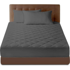 GC GAVENO CAVAILIA Matratzenschoner für Doppelbett, 30 cm kaklaraištis, antialerginis, Matratzenbezug (137 x 190 cm), atmungsaktiv, pflegeleicht, gesteppter Matratzenschoner - Anthrazit