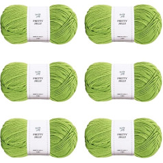 Pretty Jolly Minkšti akriliniai siūlai 6 x 50 g įvairių spalvų sportinio svorio saldainių siūlai nėrimui mezgimui 4 sluoksnių verpalai, skirti DIY projektams pradedantiesiems, nėrimo rinkinys vaikams ir suaugusiesiems (6x140)