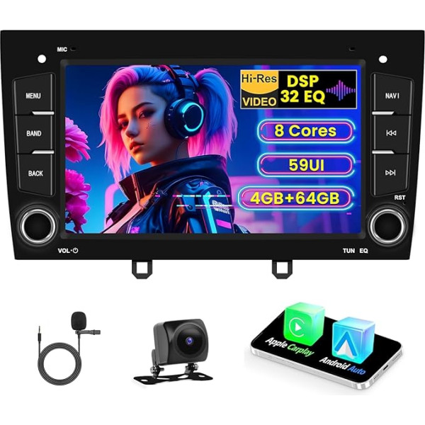 8 Kern/4+64GB Autoradio 2 Din Android für Peugeot 408 2010-2024, Wireless Carplay und Android Auto, 9
