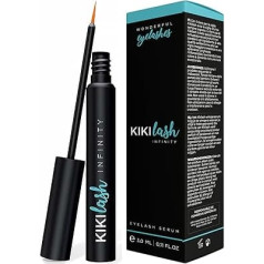 KIKILASH® blakstienų serumas 3 ml - natūralus blakstienų ir antakių serumas be hormonų, skirtas natūraliam blakstienų augimui - veganiškas ir nekenksmingas - testų nugalėtojų serumas ilgoms ir tankioms blakstienoms augti vos per 4-6 savaites