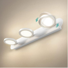 EMKE LED veidrodžio lempa Vonios veidrodžio šviesa Baltas veidrodžio šviestuvas vonios kambariui 50 cm 3 šviesos 15 W sieninis šviestuvas Vonios veidrodžio apšvietimas Sieninis šviestuvas Vonios veidrodžio lempos Vonios veidrodžio žibintai Vo