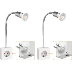 ledscom.de LESCH Skaitymo lempa Lempa su lizdu Chromas / balta su GU10 LED lempa 5,8 W 468 lm 33° šiltai balta Pakuotė iš 2 vnt.