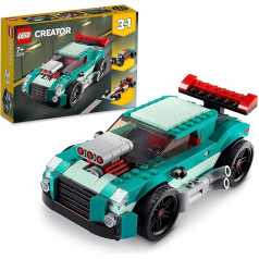 LEGO 31127 Creator 3-in-1 Street Racer: Žaislinių automobilių dovanų idėjos berniukams ir mergaitėms: lenktyninis automobilis, 