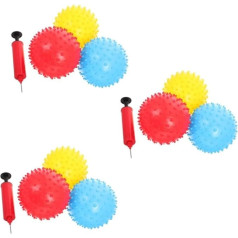 HEMOTON 3 rinkiniai Masažo kamuoliukai kūdikiams Dideli kamuoliukai Plastikiniai kamuoliukai Atšokantys kamuoliukai iš putų Teniso kamuoliukai Puke Ball Sensory Balls Guminiai kamuoliukai Loose PVC 6 vnt. x 3