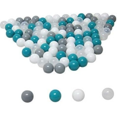 koenig-tom 1000, 6cm, kamuoliukai kūdikiams, kamuoliukai voniai, plastikiniai kamuoliukai, kamuoliukai voniai (6cm -1000 kamuoliukų, turkio spalvos mišinys)