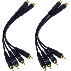 Sukurti idėją 4 x paauksuoto aliuminio lydinio RCA moterų ir 2 RCA vyrų adapteris