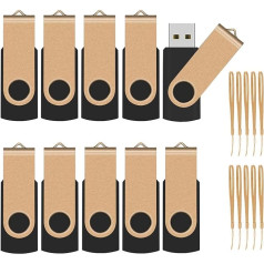 TEWENE USB atmintinė 8GB, 10 vnt., su raišteliu, besisukanti sulankstoma USB 2.0 atmintinė 8GB 