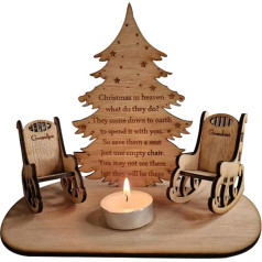 Personalizuota Schaukelstuhl Weihnachtsbaum Teelichthalter mit Kerze Weihnachtskerzen aus Holz Weihnachts Gedenk Ornament für Geschenk (2X kėdė)