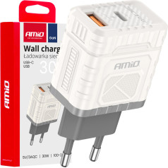 Greito įkrovimo 30w usb-a + usb-c tinklo įkroviklis -04286