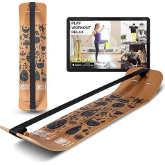 GIBBON Giboard Set - Play Black/White | Inovatyvi balansavimo lenta | Balanso treniruoklis | Interaktyvios treniruotės su programėle | Namams ir kelionėms | Idealiai tinka triukams ir treniruotėms | Pridedama virvė