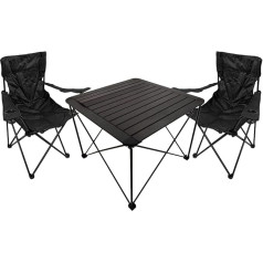 Mojawo 3 dalių stovyklavimo baldų rinkinys Camping Festival L 70 x W 70 x H 56 cm 1x stovyklavimo stalas Stovyklavimo kėdės Audinys Oxfort Sulankstomas
