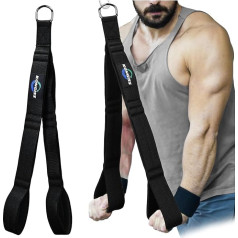 KONGISS Triceps Rope Cable Attachment, Triceps Rope, Extension Straps, Cable Crossover priedai tricepsams, nugarai ir pečiams - Triceps Rope for Gym and Home, Black
