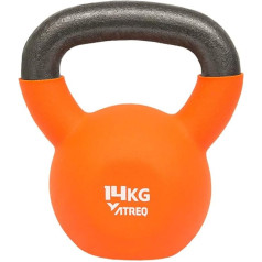 ATREQ Neopreno apmušalais dengti kettlebells [kiekvienas] - puikus prietaisas, tinkamas naudoti visuose fitneso režimuose - spalvotas kodavimas, kad būtų lengva užrašyti svorį (14 kg)