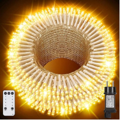 YAGOPAL Lauko pasakų žibintai, 40 m 320 LED Kalėdų žibintai, lauko Kalėdų žibintai, lauko, spalvingi, 8 režimai su nuotolinio valdymo pulteliu, maitinimo laikmatis, IP65, skirti Kalėdų eglutei, kiemui, vakarėliui, vestuvėms