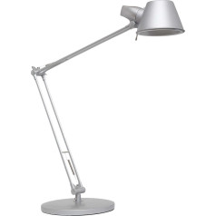 Maul LED-Tischleuchte MAULrock - professionelle Büro Arbeitsplatzleuchte - Smart Home fähige Schreibtischlampe mit 3000K Farbtemperatur - silber