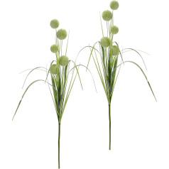 Dirbtinė gėlė Allium su žole Dekoratyviniai porai Dirbtinė puošmena gėlių kompozicijoms Dirbtiniai augalai Šerkšnas su dirbtiniu sniegu Kalėdų puošmena Žiemos puošmena Gėlės Augalai