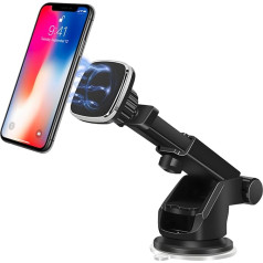 Adunsiaoto Magnetinis automobilinis mobiliojo telefono laikiklis, 360° pasukimo automobilinis mobiliojo telefono laikiklis, universalus automobilinis mobiliojo telefono laikiklis su stipriu siurbtuku, automobilinis mobiliojo telefono laikiklis su siurbtu