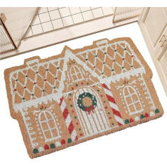 Generisch Christmas Doormat | Kalėdinis durų kilimėlis, pagamintas iš kašmyro imitacijos, neslystantis Kalėdų sveikinimo kilimėlis Kalėdų dekoracijos Doormat | Kalėdų dekoracijoms viduje ir lauke