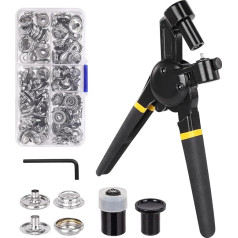 Yofuly Spaudžiamųjų smeigių rinkinys su replėmis, ančių sagos be siuvimo, yra 30 rinkinių po 15 mm spaudžiamųjų smeigių, skirtų valčių dangčiams, valčių dangčių remontui, audeklui, brezento siuvimui