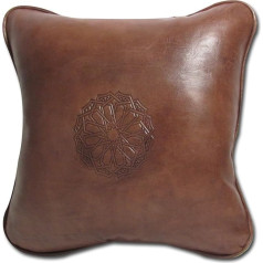 ALMADIH Odinė pagalvėlė L su užpildu Brown 35 x 35 cm 100 % tradicinė rankų darbo natūralios odos sofos pagalvėlė Dekoratyvinė pagalvėlė Oriental Lounge Dekoratyvinė pagalvėlė Atgal pagalvėlė Vintage (pagalvėlė L