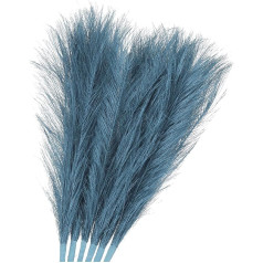 GLOKUUCA Pampaso žolė - 6 vnt. dirbtinis vazos užpildas, tinka vestuvėms, dekoravimui - medžiaginė dirbtinė žolė - (45 cm, šviesiai mėlyna)