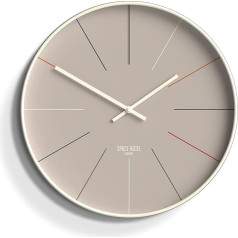 SPACE HOTEL Dizaino prekės ženklo itin modernus didelis sieninis laikrodis, kreminės ir rusvos spalvos, 40 cm